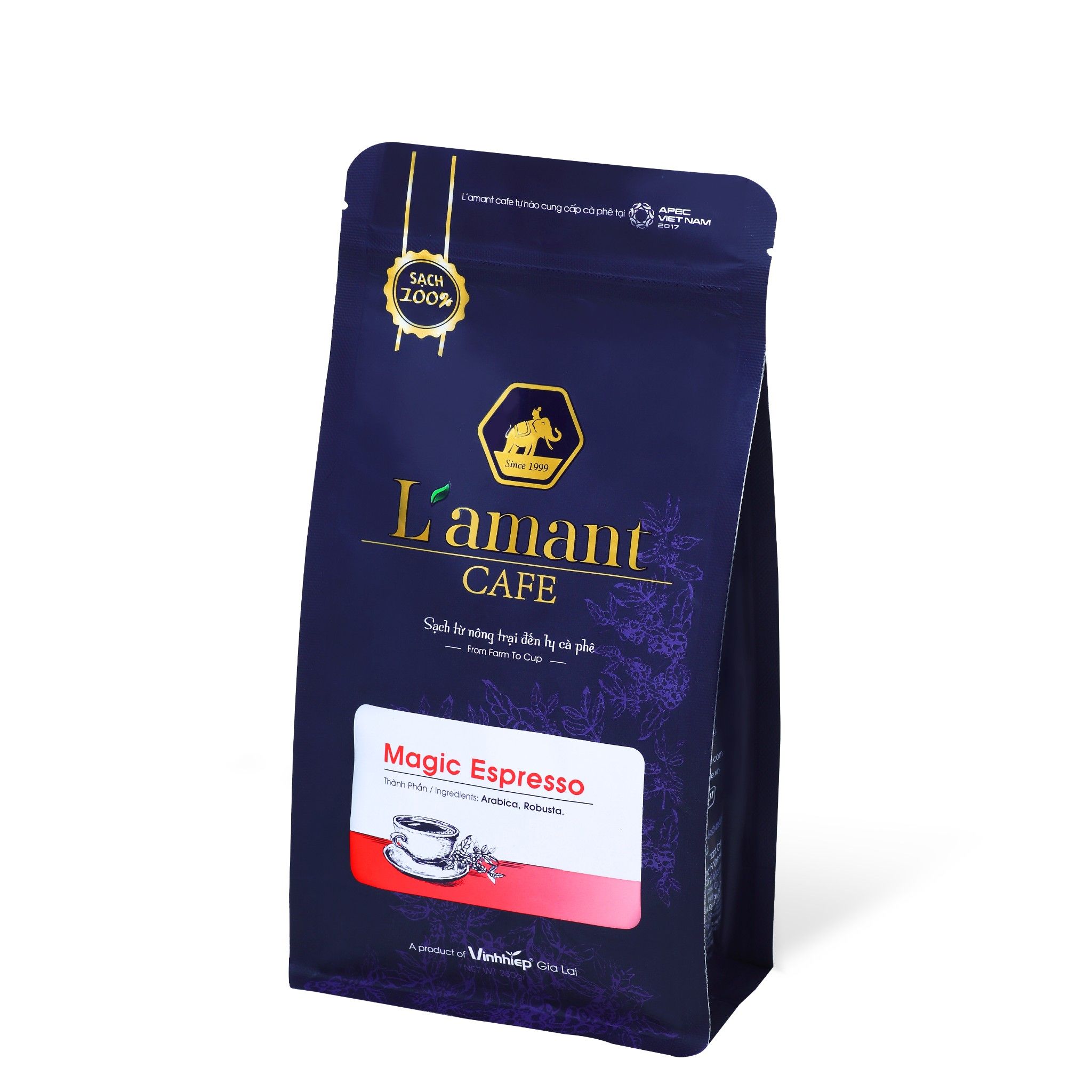 Cà phê rang nguyên hạt Magic 250gr - L'amant Café Magic Espresso