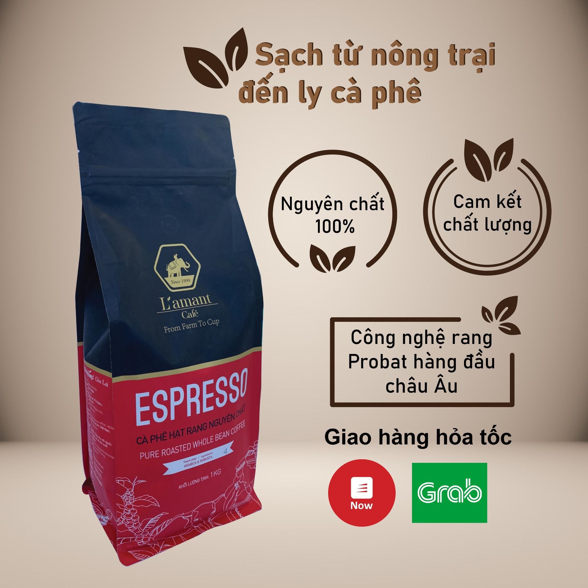  Cà phê hạt rang L’amant Espresso số 04 - L’amant No.04 Espresso Roasted Coffee 