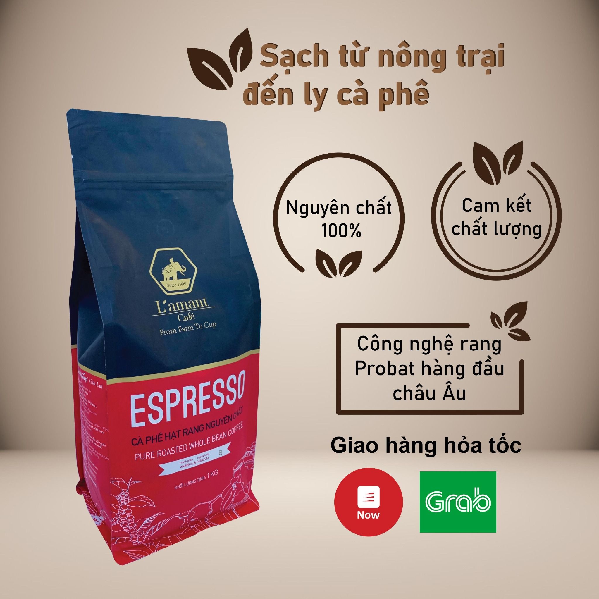  Cà phê hạt rang L’amant Espresso số 08 - L’amant No.08 Espresso Roasted Coffee 