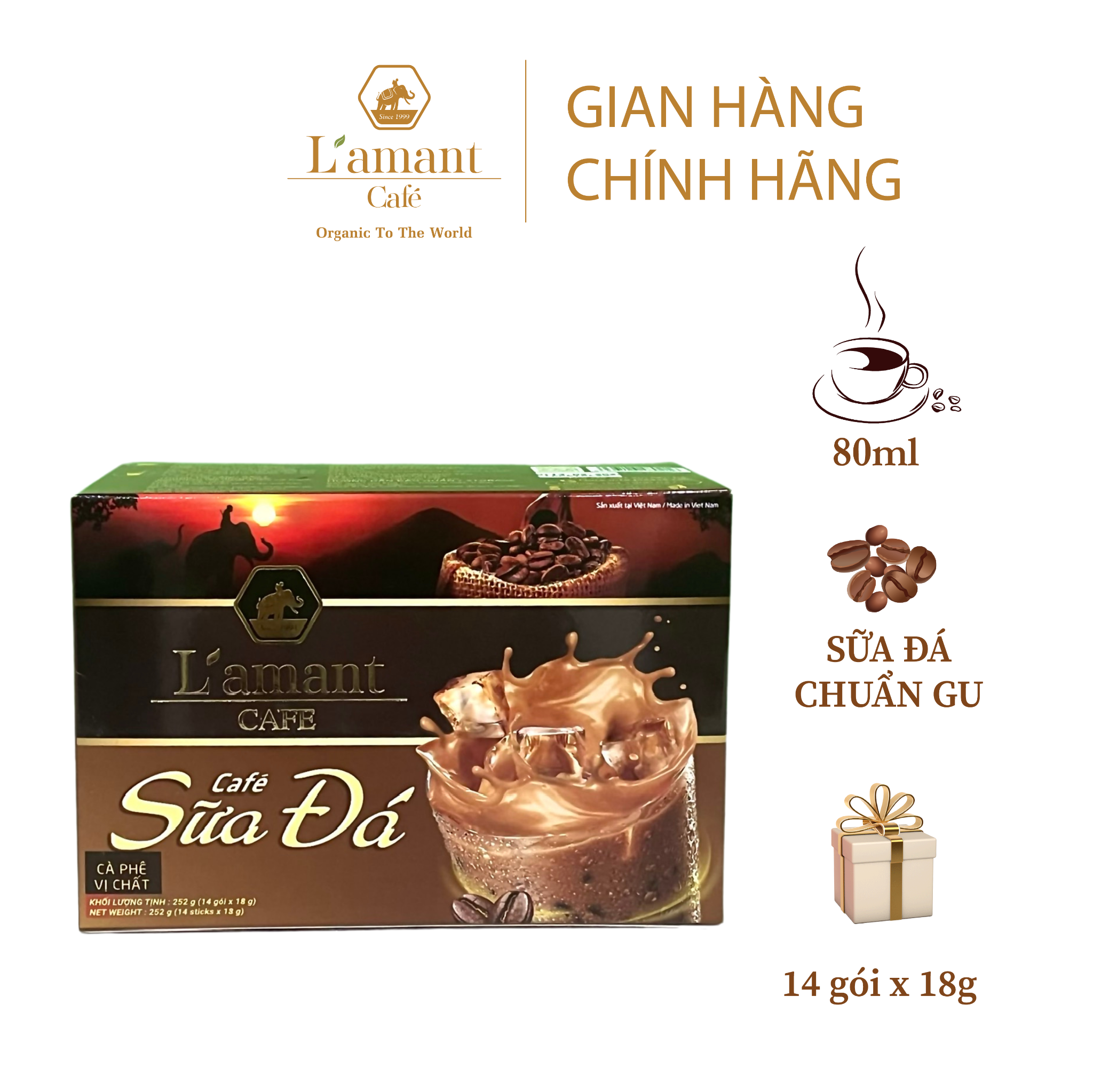 Cà phê hòa tan sữa đá vị chất L'amant Café
