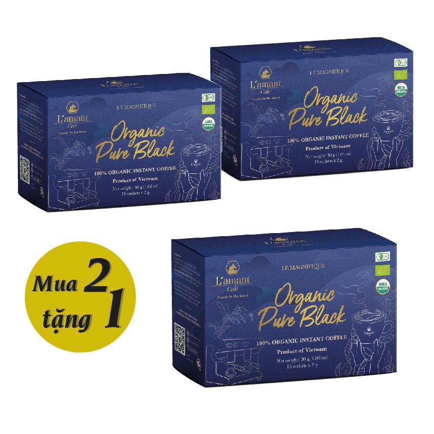 L'AMANT CAFÉ ORGANIC PURE BLACK (MUA 2 TẶNG 1)