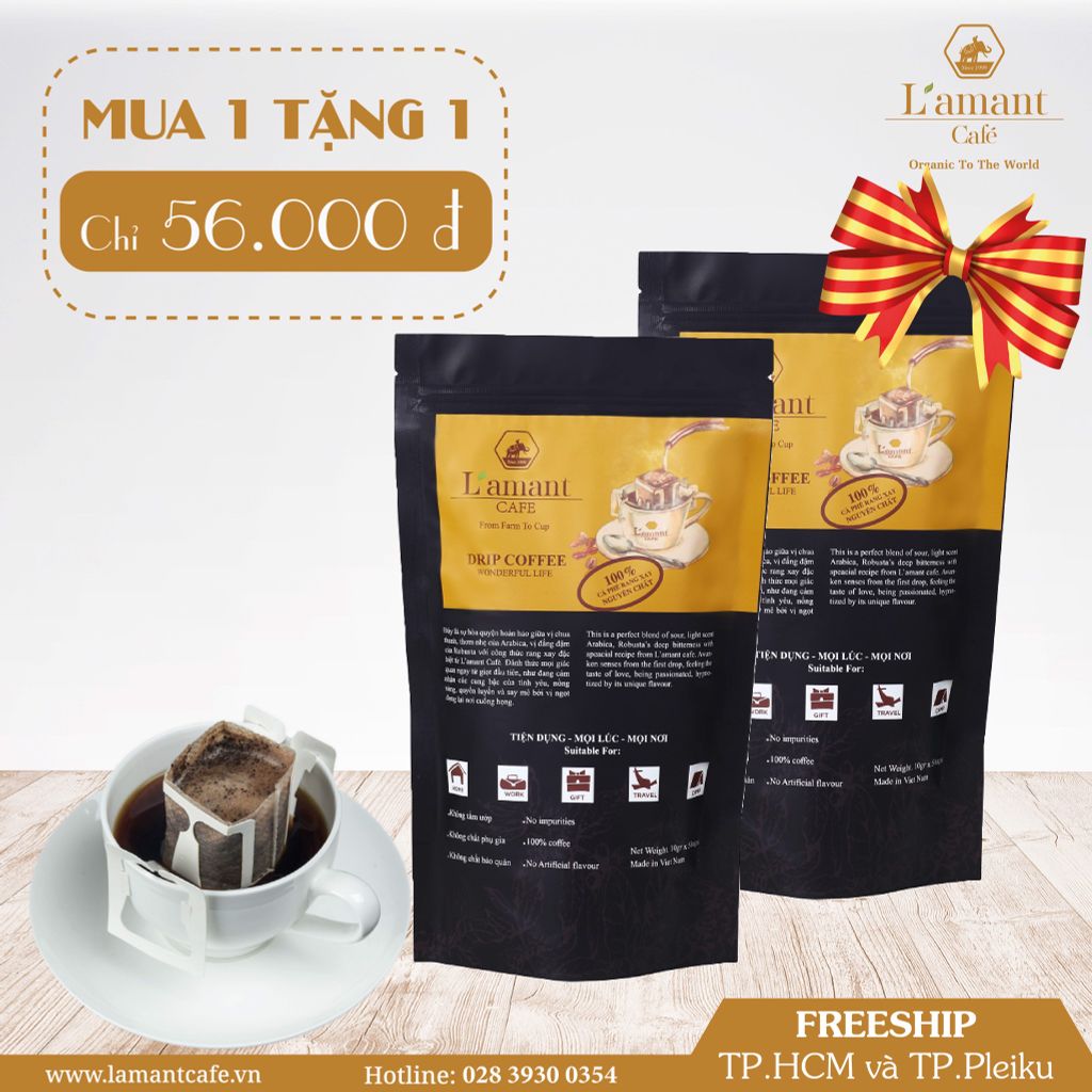 Cà phê Phin giấy Wonderful - L'amant Café - MUA 1 TẶNG 1
