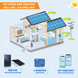 Hệ thống điện năng lượng hòa lưới 3KW Megasun – On grid