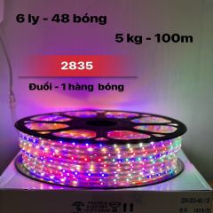 Led cuộn 2835 220v, 1 hàng bóng, đủ màu chạy đuổi