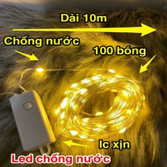 Led noel đom đóm 10m, chống nước + chớp và không chớp