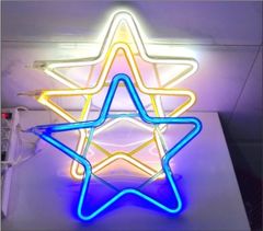 Đèn led thả neon trăng, sao trang trí nhiều màu