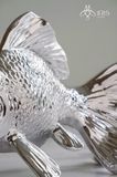 Tượng trang trí tạo hình cá 3D bằng resin mạ bạc