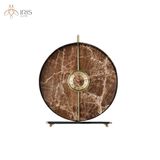 Đồng hồ đá marble, khung thép không gỉ, chi tiết gỗ óc chó