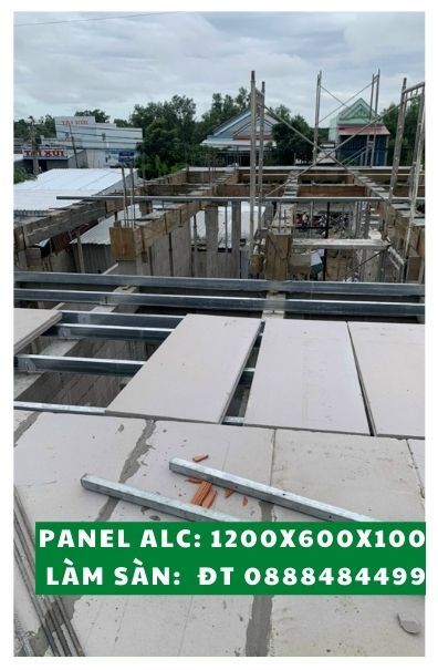 Tấm Sàn Panel ALC DxR:1.2x0.6m dày 100mm Bê Tông Khí Chưng Áp