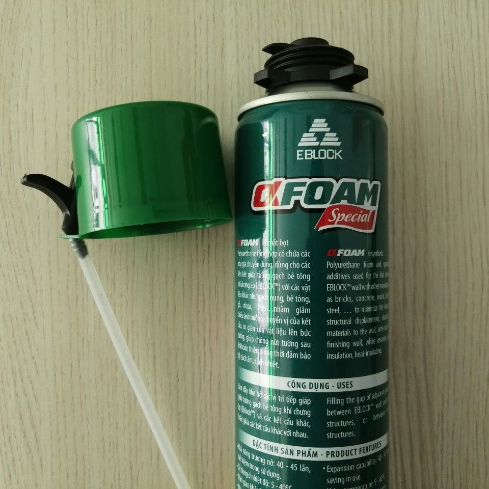Keo bọt nở Alpha Foam dùng trong xây dựng nội thất