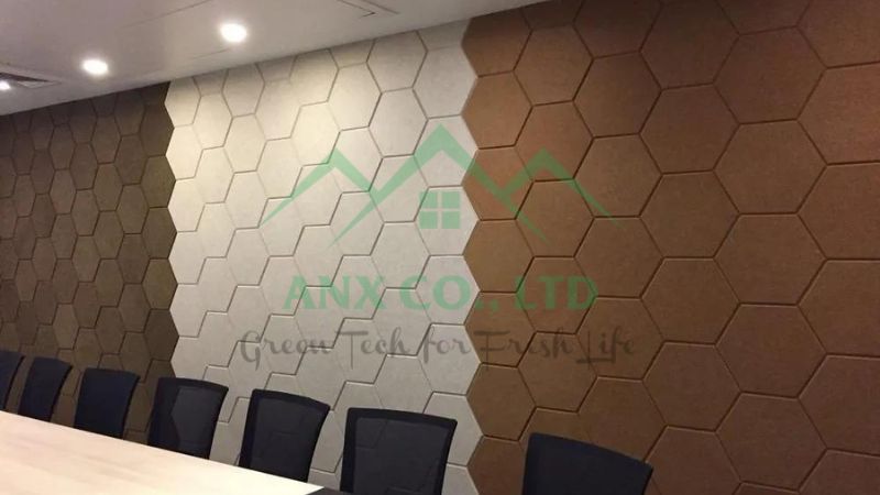 Mẫu Hexagon - Tấm ốp tường 3D sợi tre.