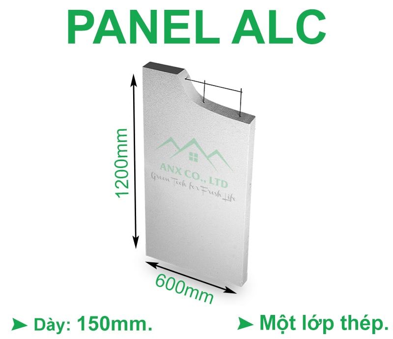 Tấm panel bê tông khí chưng áp kích thước 1200x600x150mm
