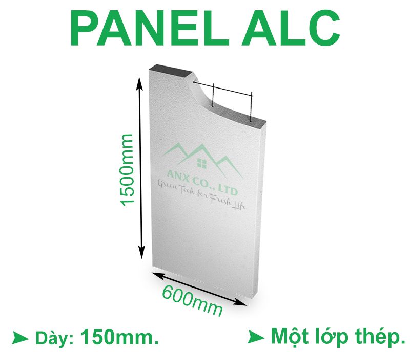 Tấm panel bê tông khí chưng áp kích thước 1500x600x150mm