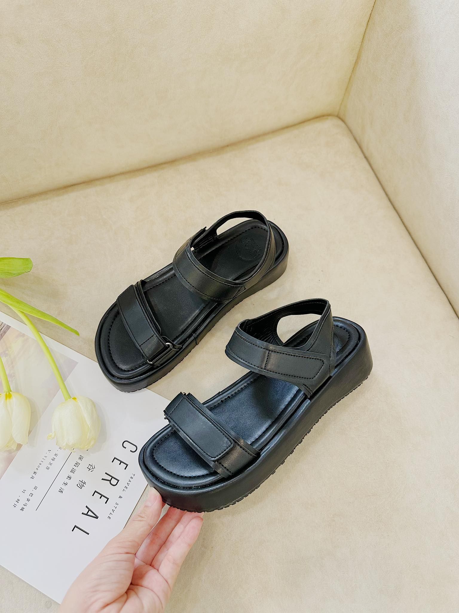  SANDAL NAGASHOES  HAI QUAI KHÓA DÁN VIỀN MÀU 4P NAS228 