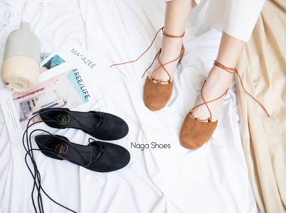 Giày Búp Bê Xỏ Dây Mũi Tròn NAB27