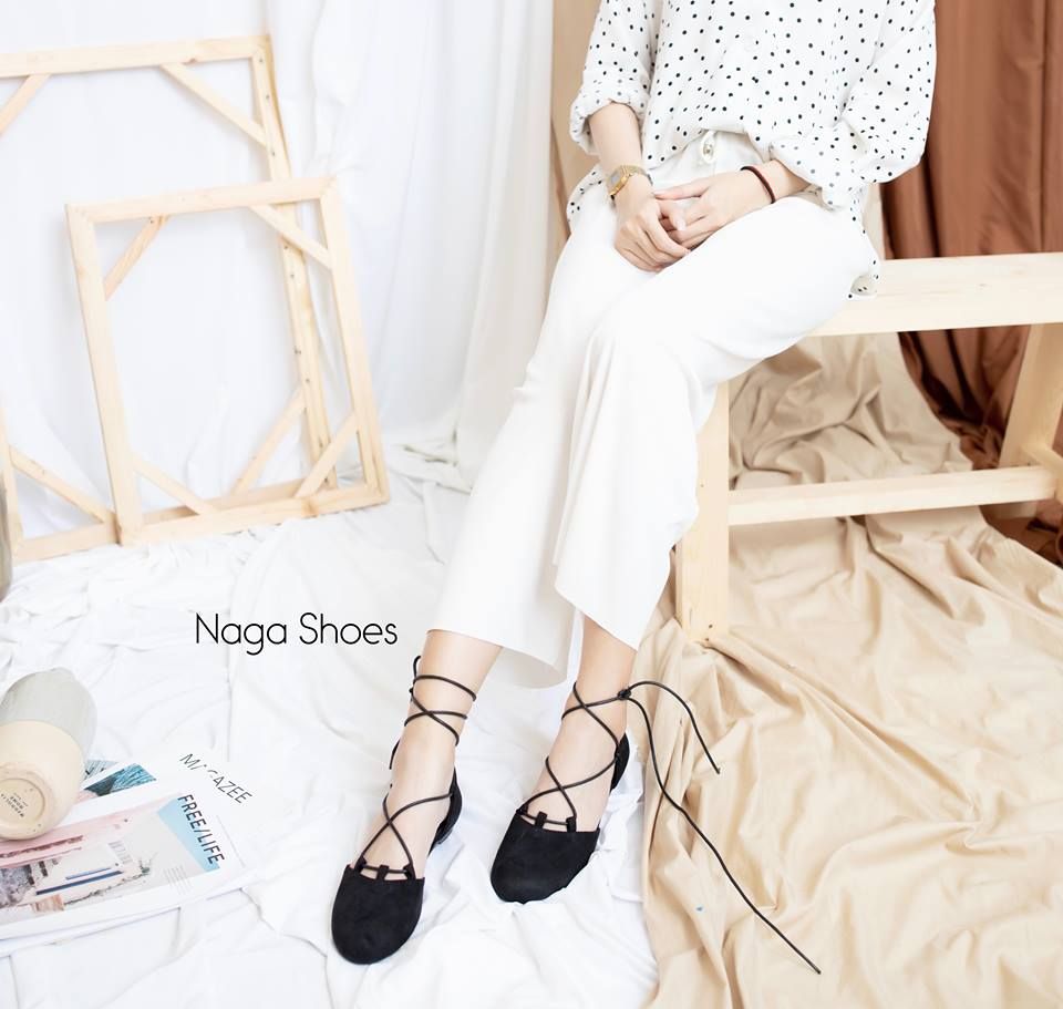 Giày Búp Bê Xỏ Dây Mũi Tròn NAB27