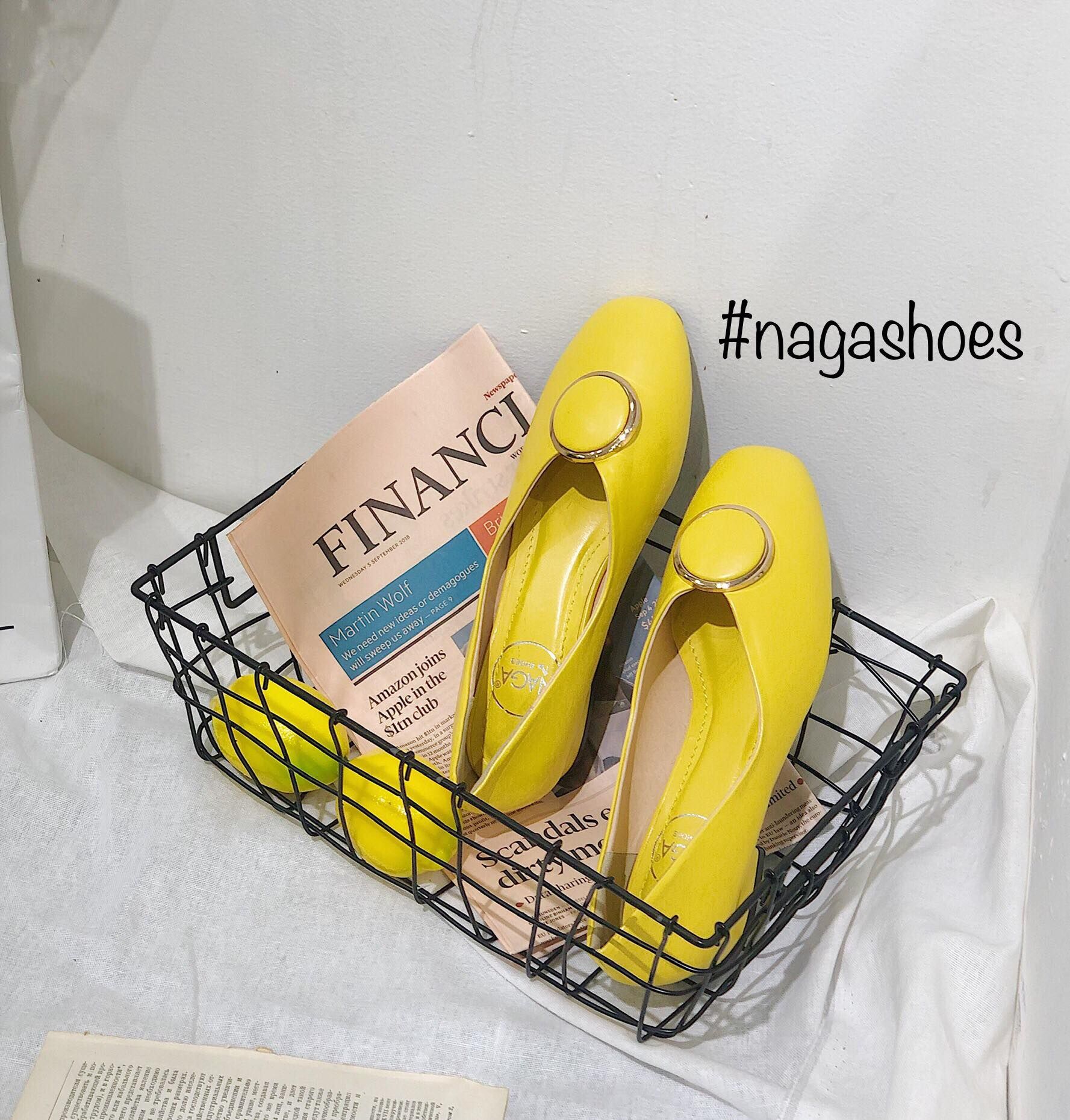 Giày Búp Bê Naga Mũi Vuông Khoen Tròn NAB38