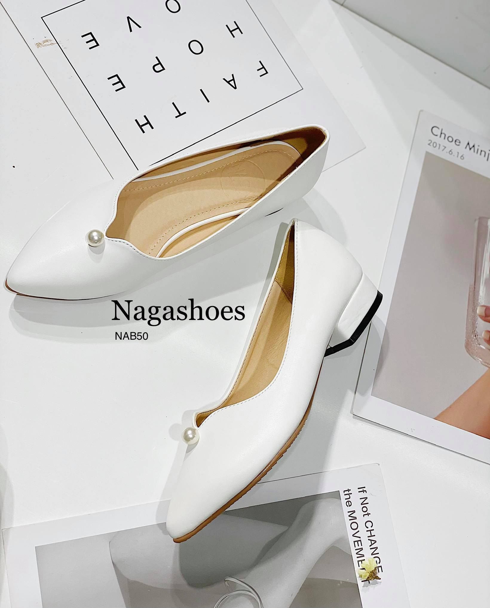 GIÀY BÚP BÊ MŨI V ĐÍNH HẠT NGỌC 2P NAB50