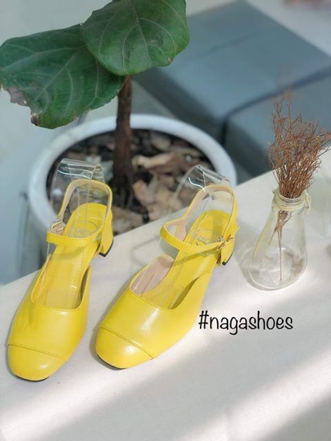 Giày Cao Gót Nagashoes Mũi Vuông Phối Chỉ 3P NAC104