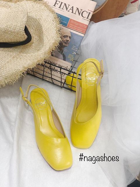 Giày Cao Gót Nagashoes Mũi Vuông Chéo 3P NAC105