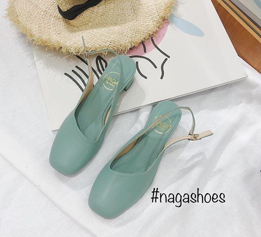 Giày Cao Gót Nagashoes Mũi Vuông Chéo 3P NAC105