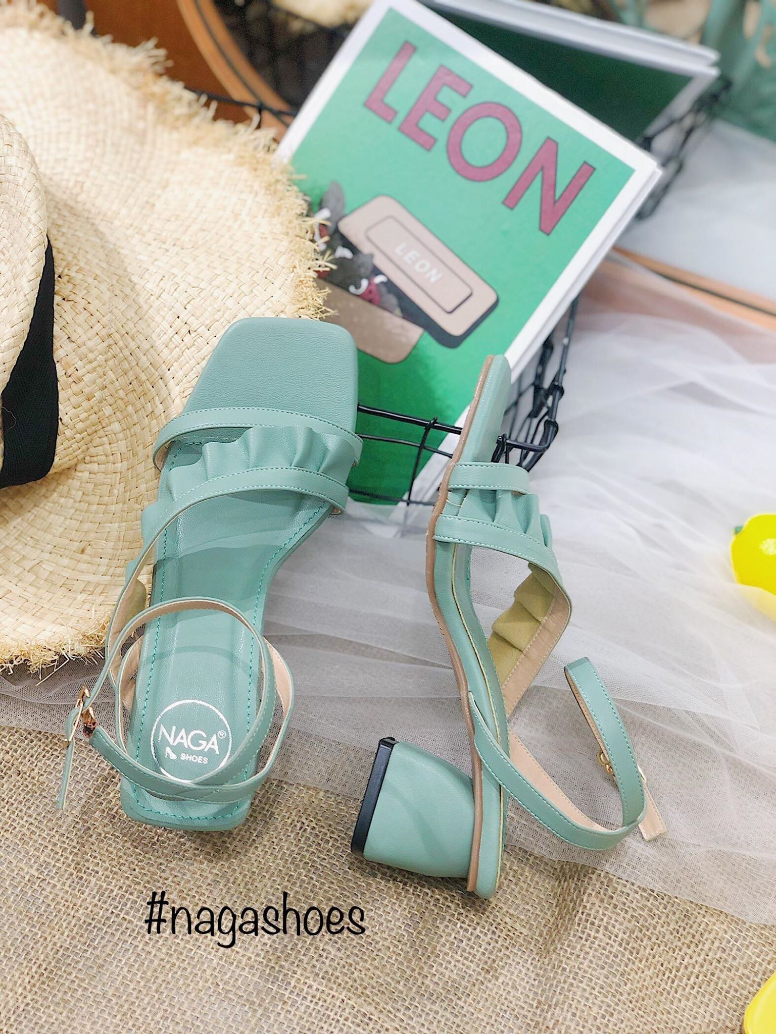 Giày Cao Gót Nagashoes Mũi Vuông Quai Bèo 6P NAC108