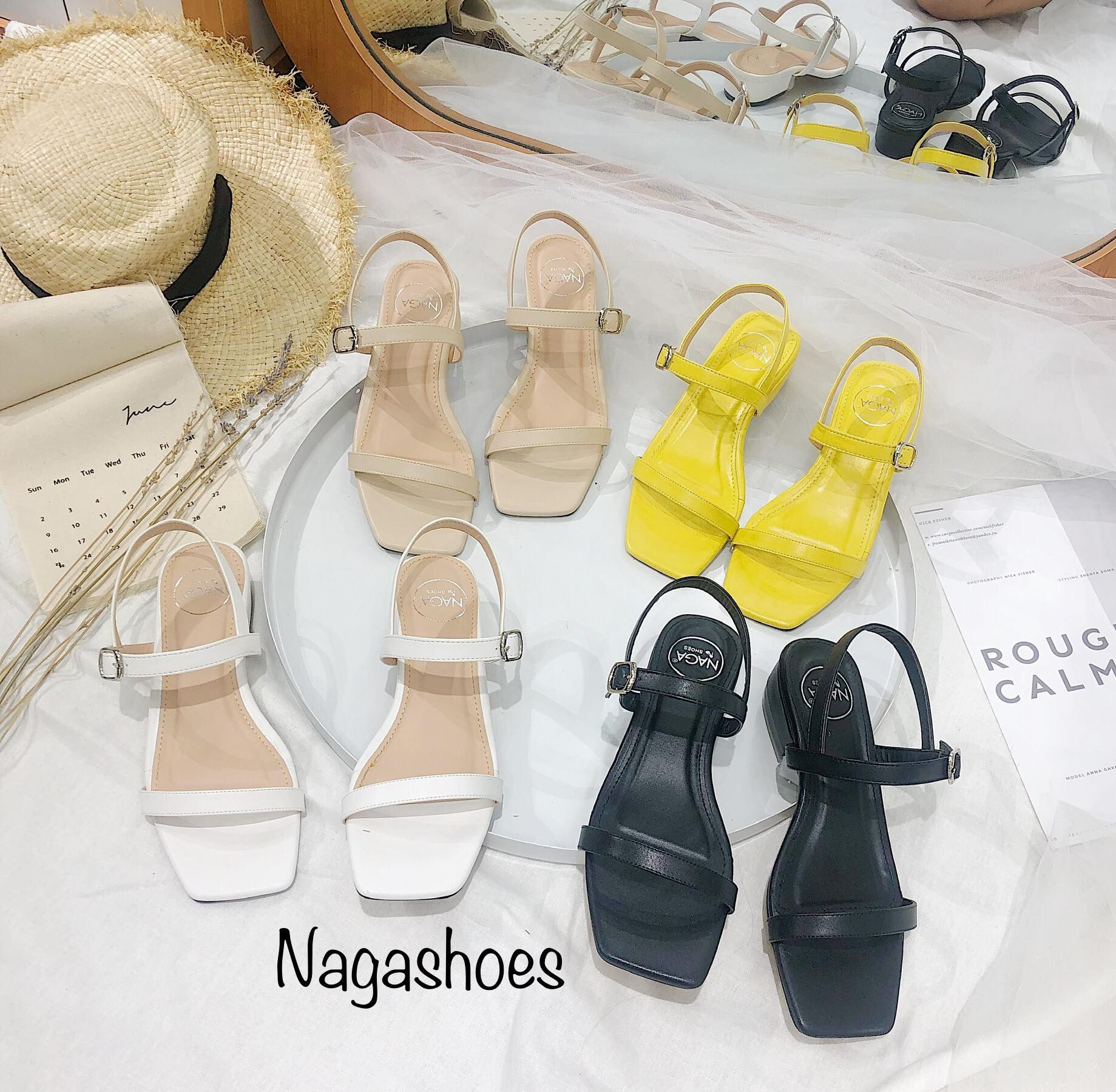 Giày Cao Gót 2 Quai Ngang Khóa Nhỏ 3P NAC113