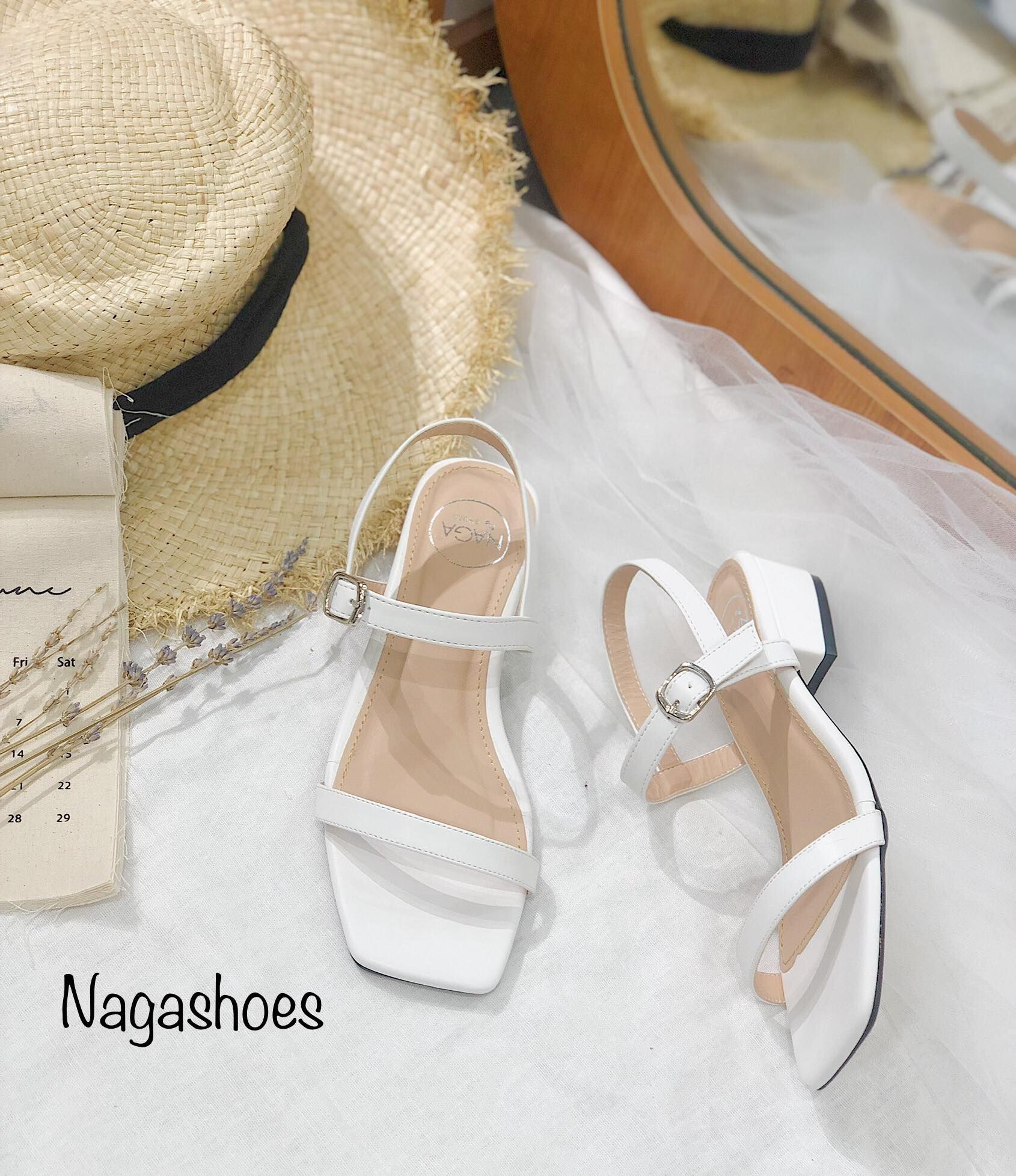 Giày Cao Gót 2 Quai Ngang Khóa Nhỏ 3P NAC113