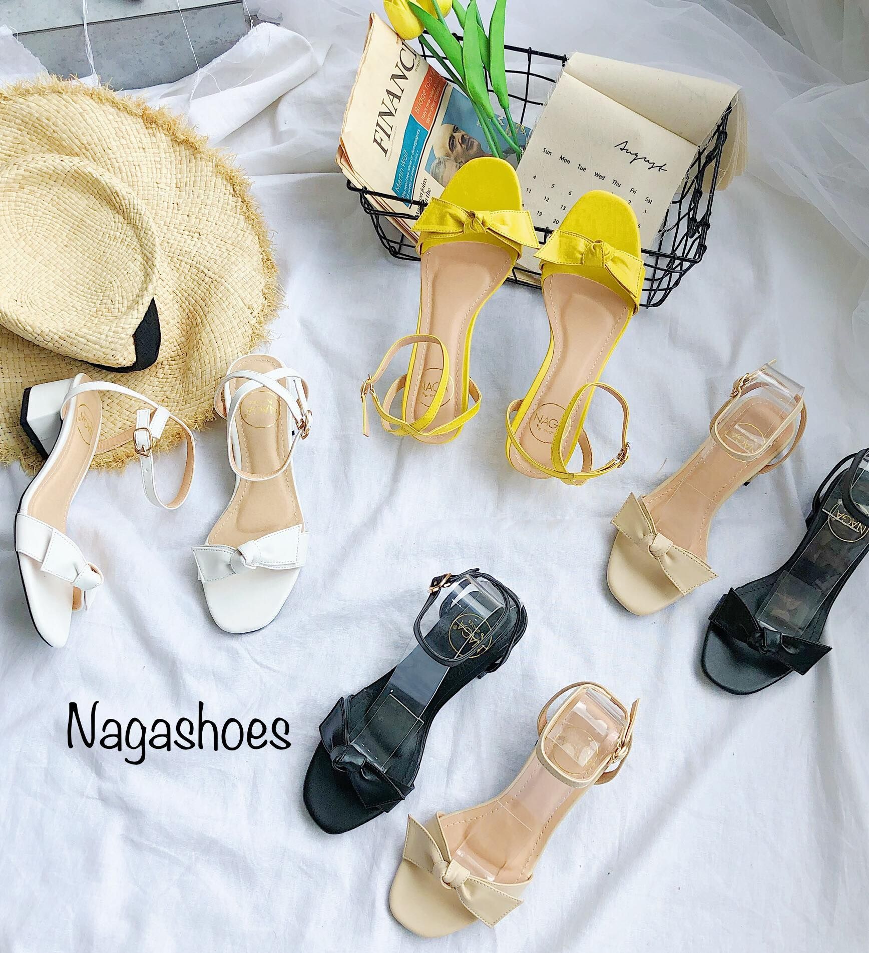 Cao Gót Mũi Vuông Quai Thắt Nơ 3P NAC127