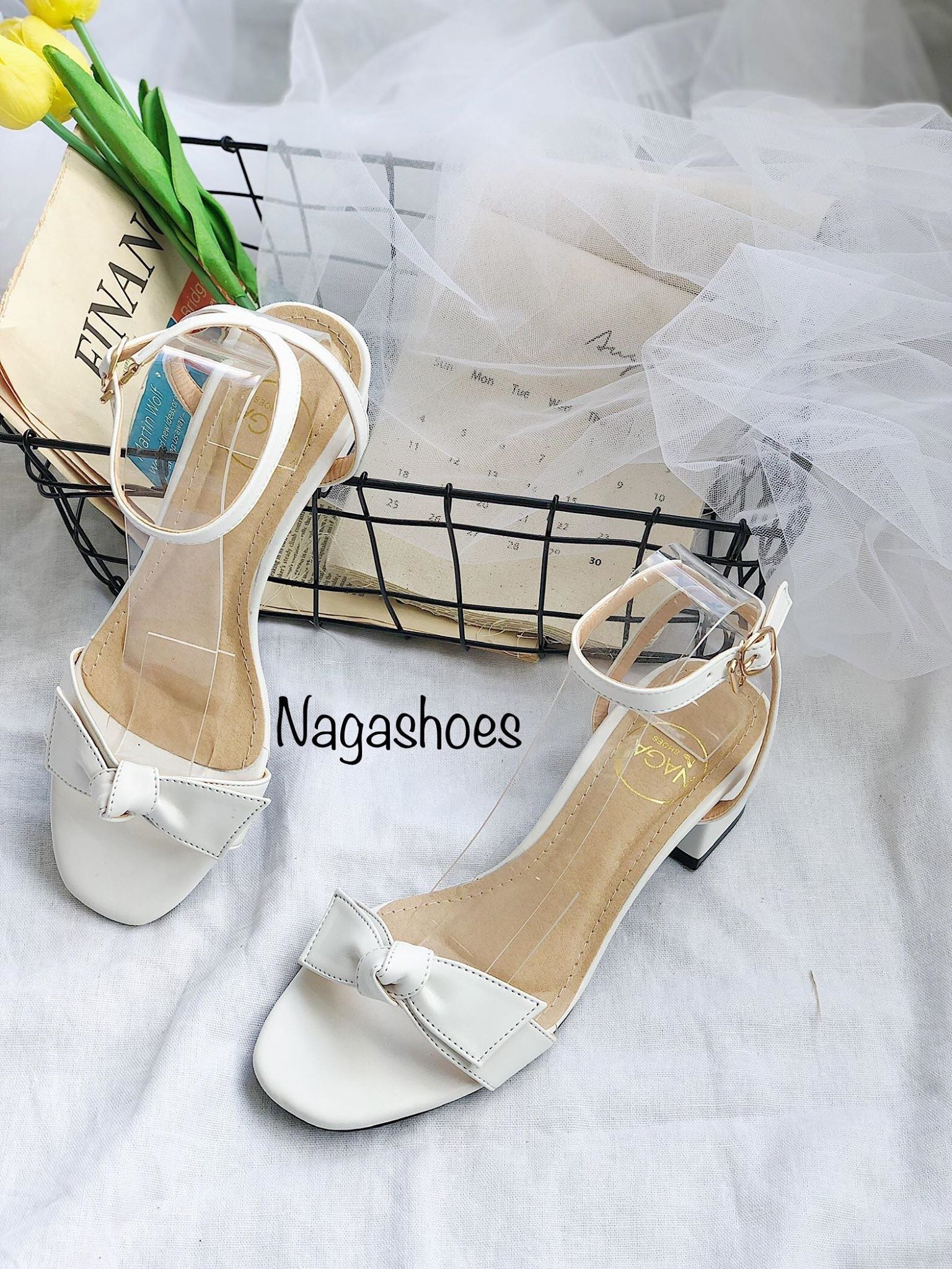 Cao Gót Mũi Vuông Quai Thắt Nơ 3P NAC127