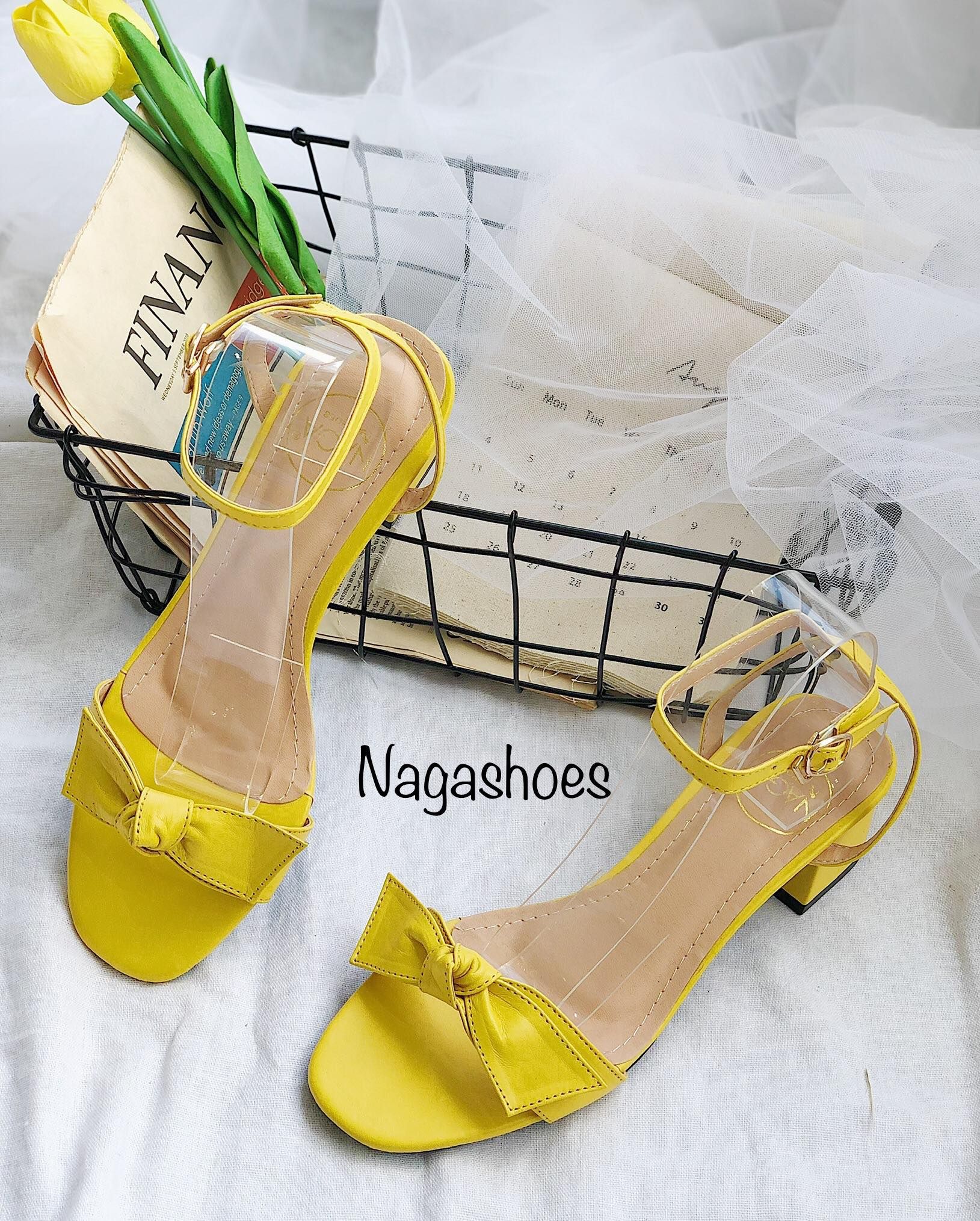 Cao Gót Mũi Vuông Quai Thắt Nơ 3P NAC127