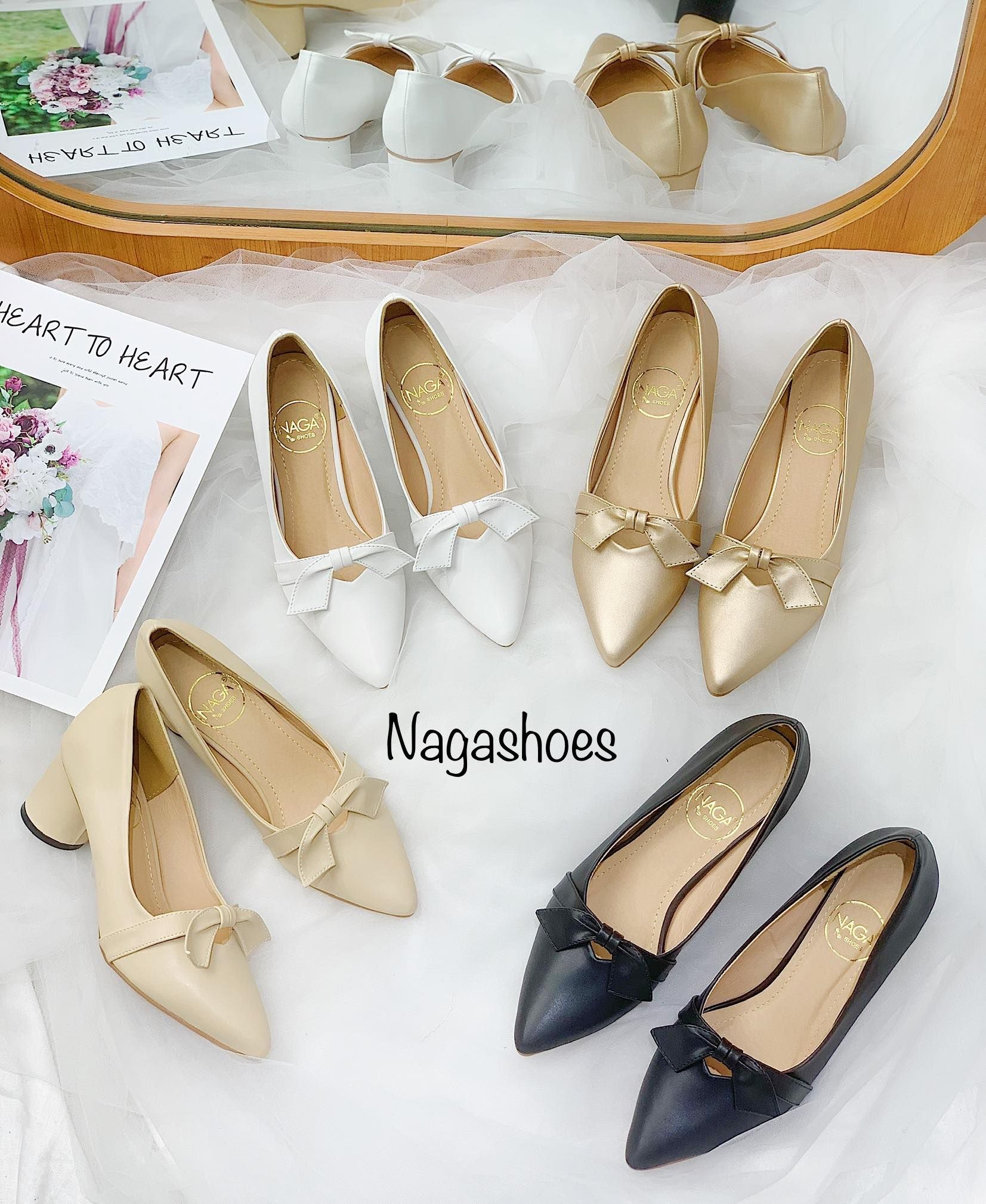 Cao Gót Mũi Nhọn Nơ 5P NAC131