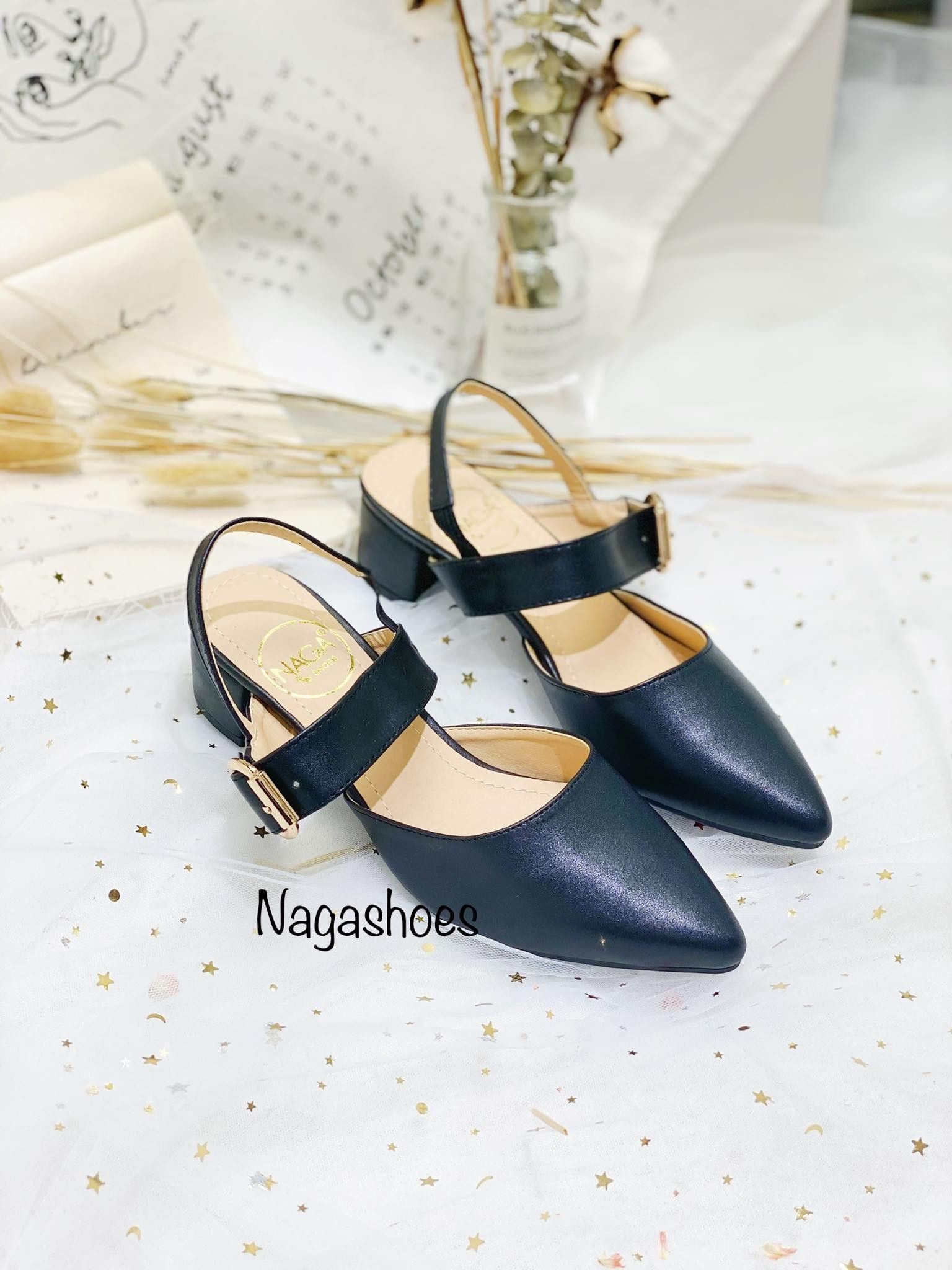 Cao Gót Mũi Nhọn Phối Khóa 3P NAC143