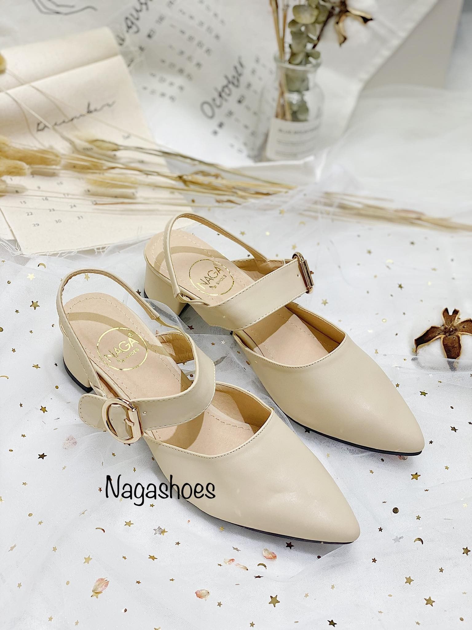 Cao Gót Mũi Nhọn Phối Khóa 3P NAC143