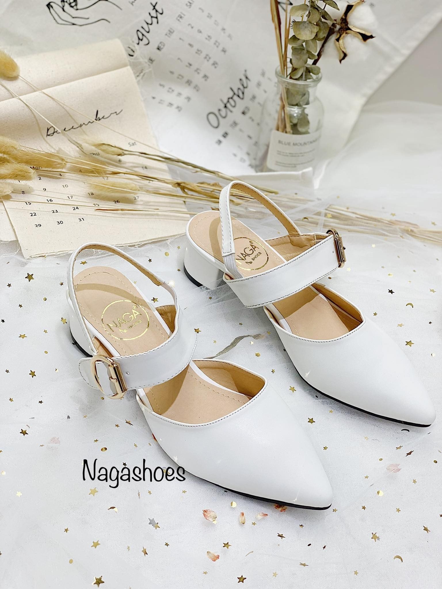 Cao Gót Mũi Nhọn Phối Khóa 3P NAC143