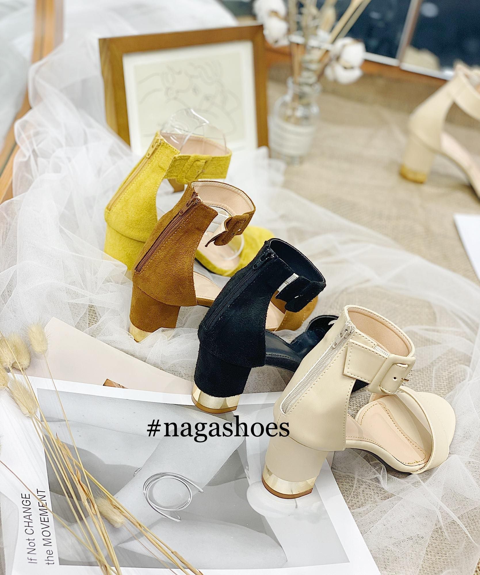 CAO GÓT QUAI NGANG CỔ CAO GÓT KIM LOẠI 7P NAC149
