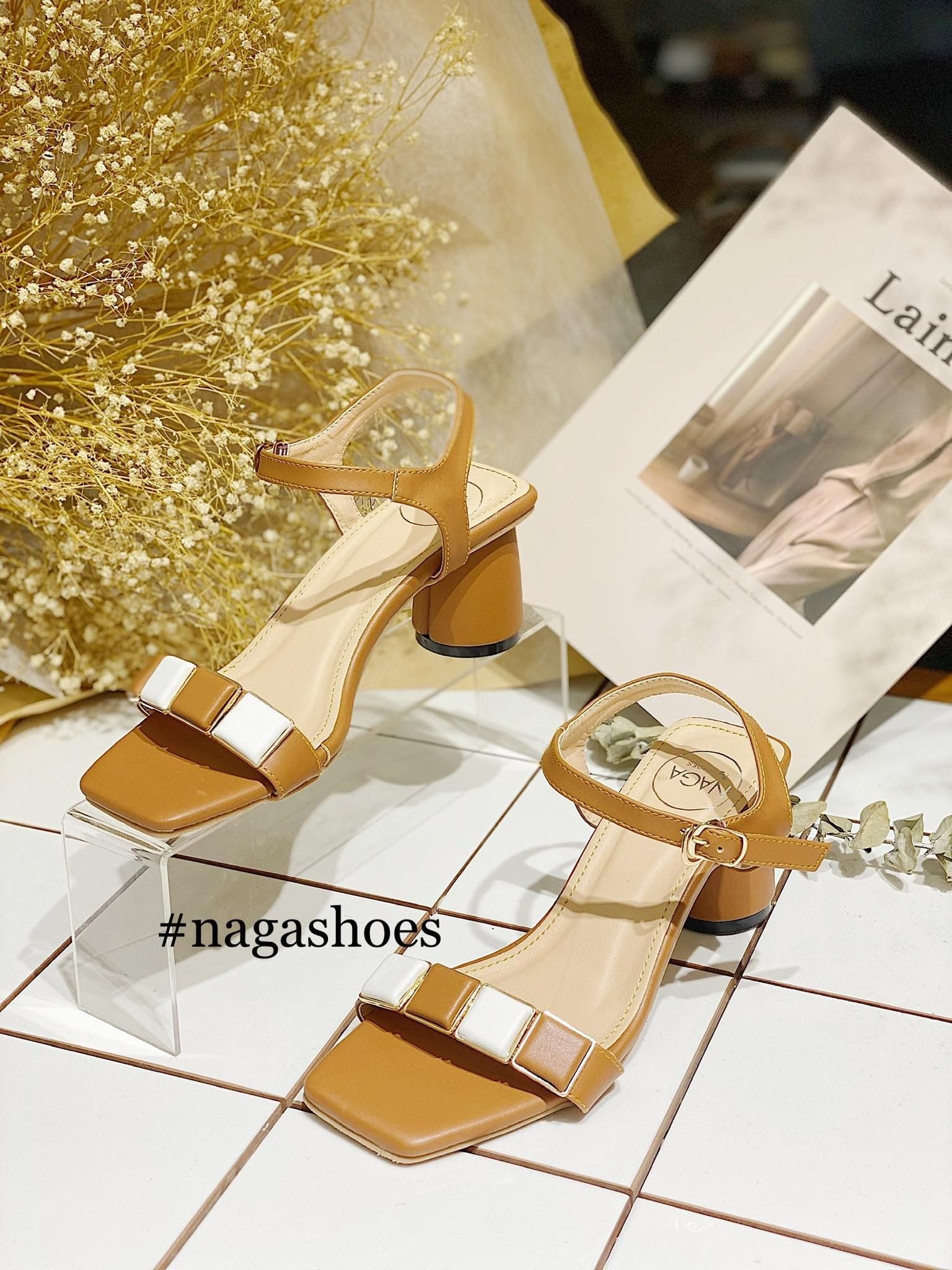 Cao Gót Quai Ngang Phối Hình Vuông Nac152