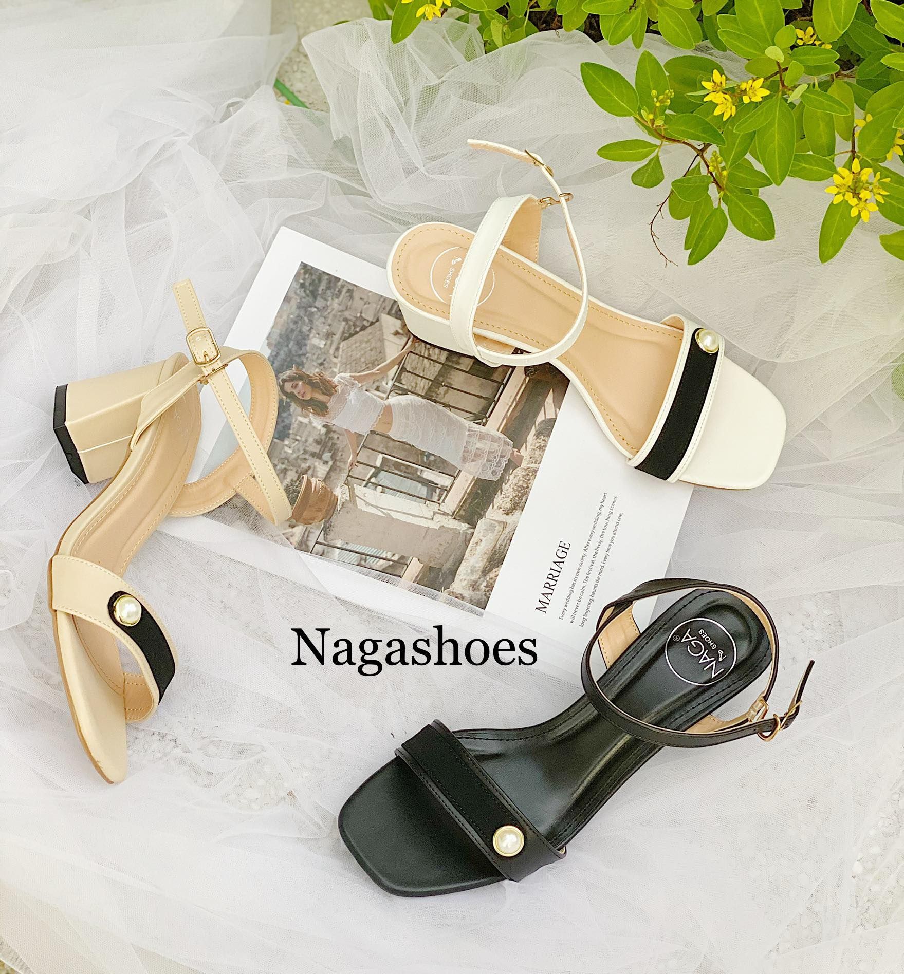 Cao Gót Quai Ngang Đính Ngọc Trai 6P NAC167