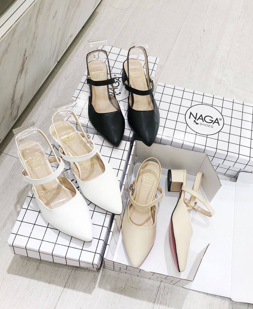 Giày Cao Gót Thấp Mũi Nhọn Cao 3 Phân NAC26