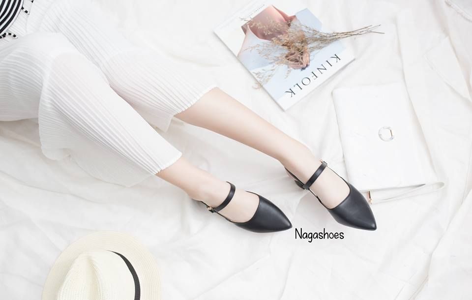 Giày Cao Gót Thấp Mũi Nhọn Cao 3 Phân NAC26