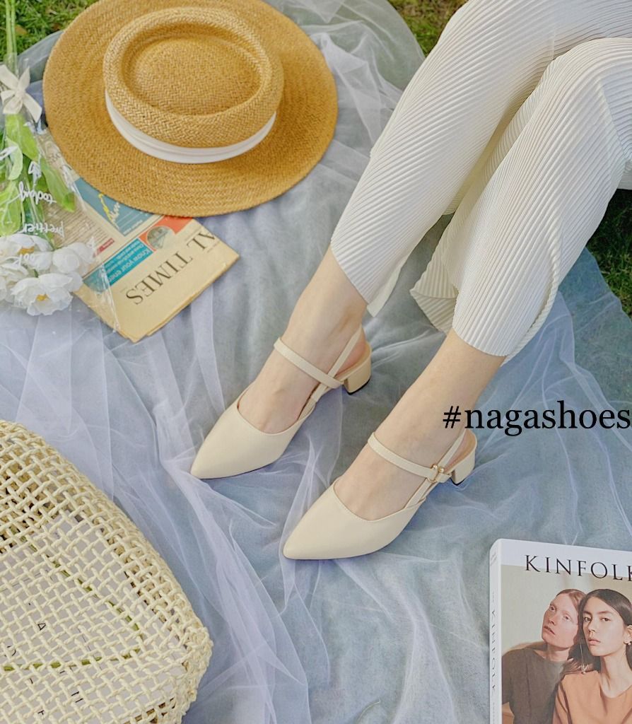 Giày Cao Gót Thấp Mũi Nhọn Cao 3 Phân NAC26