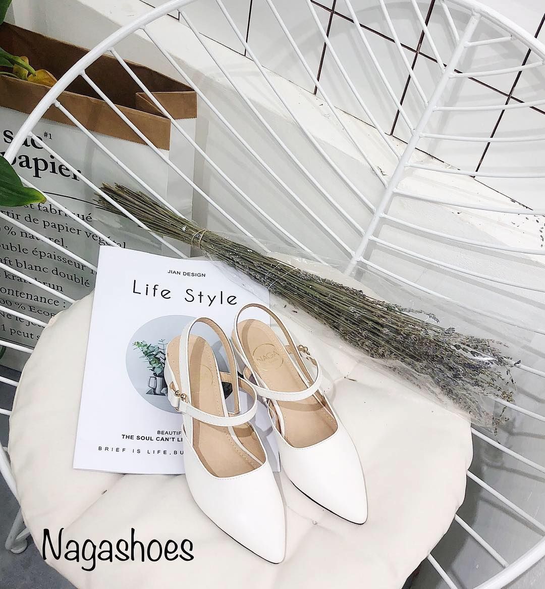Giày Cao Gót Thấp Mũi Nhọn Cao 3 Phân NAC26
