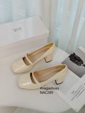  CAO GÓT MARY JANE  NAGASHOES  DA BÓNG PHỐI NGỌC  6P NAC289 