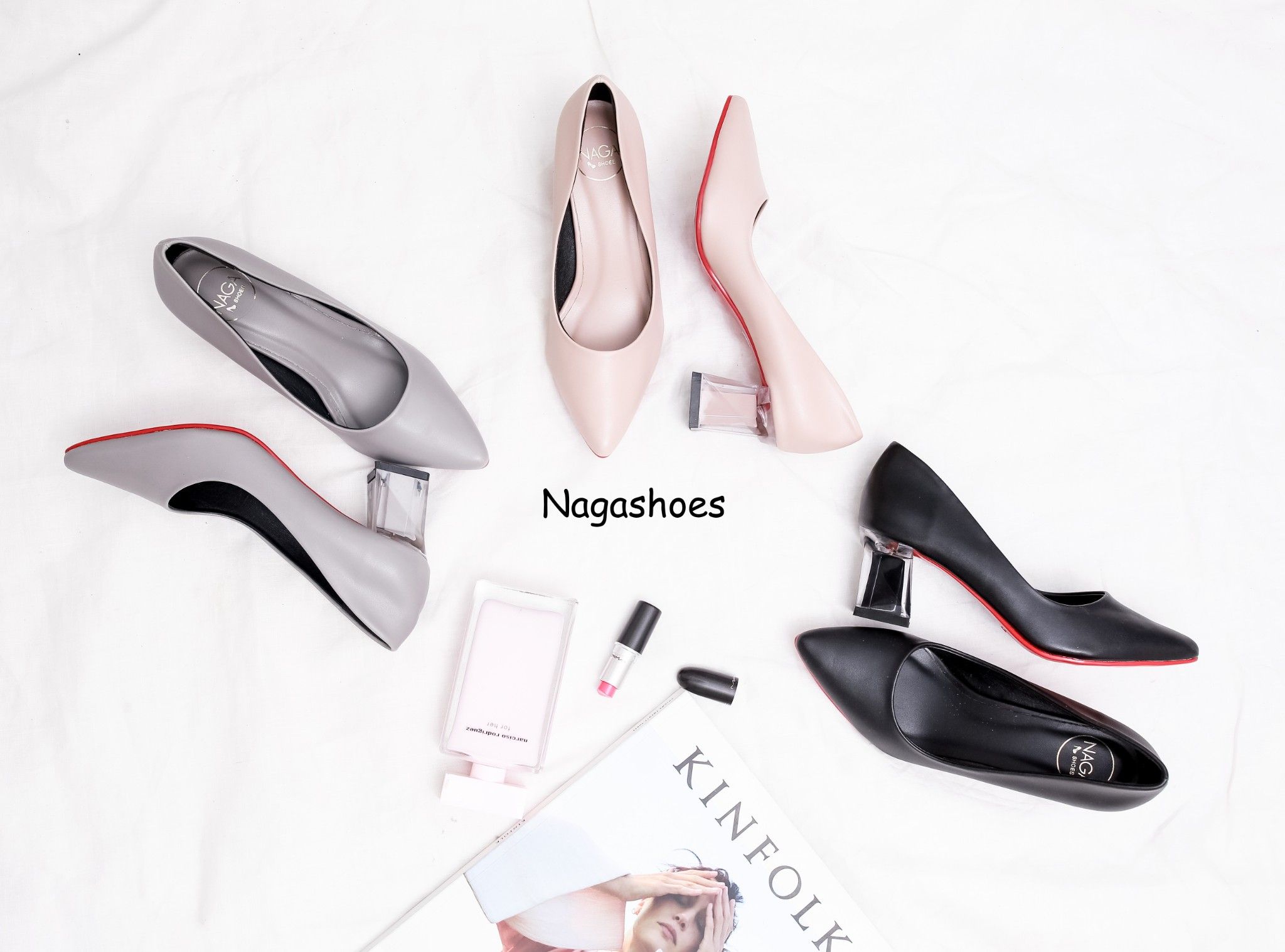 Giày Cao Gót Nagashoes Gót Trong Bít Mũi Cao 5P NAC36