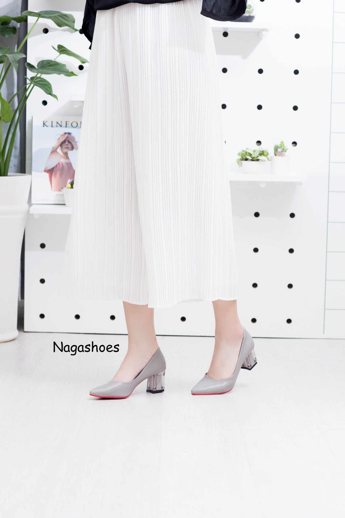 Giày Cao Gót Nagashoes Gót Trong Bít Mũi Cao 5P NAC36