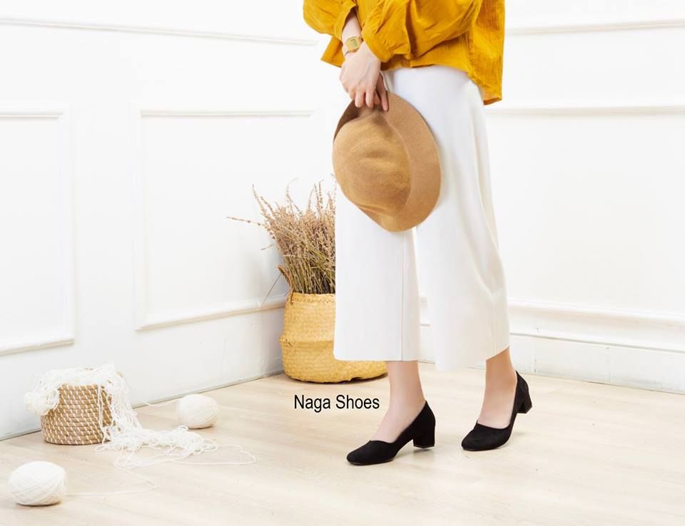 Giày Cao Gót Bít Mũi Vuông Cao 4P NAC76