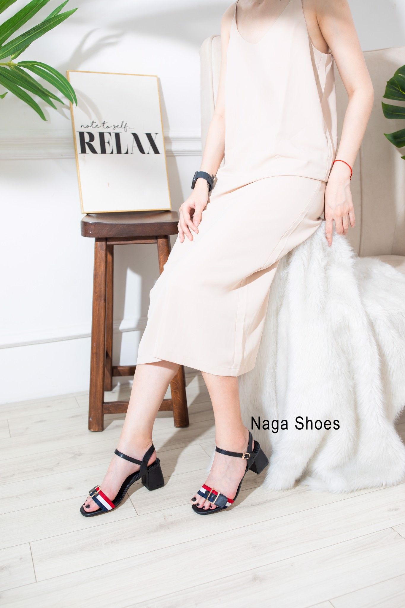 Giày Cao Gót Nagashoes Quai Ngang 3 Màu 6P NAC91