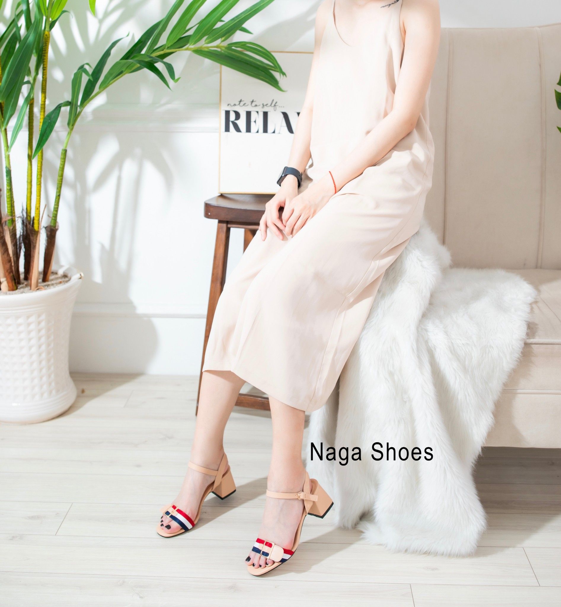 Giày Cao Gót Nagashoes Quai Ngang 3 Màu 6P NAC91