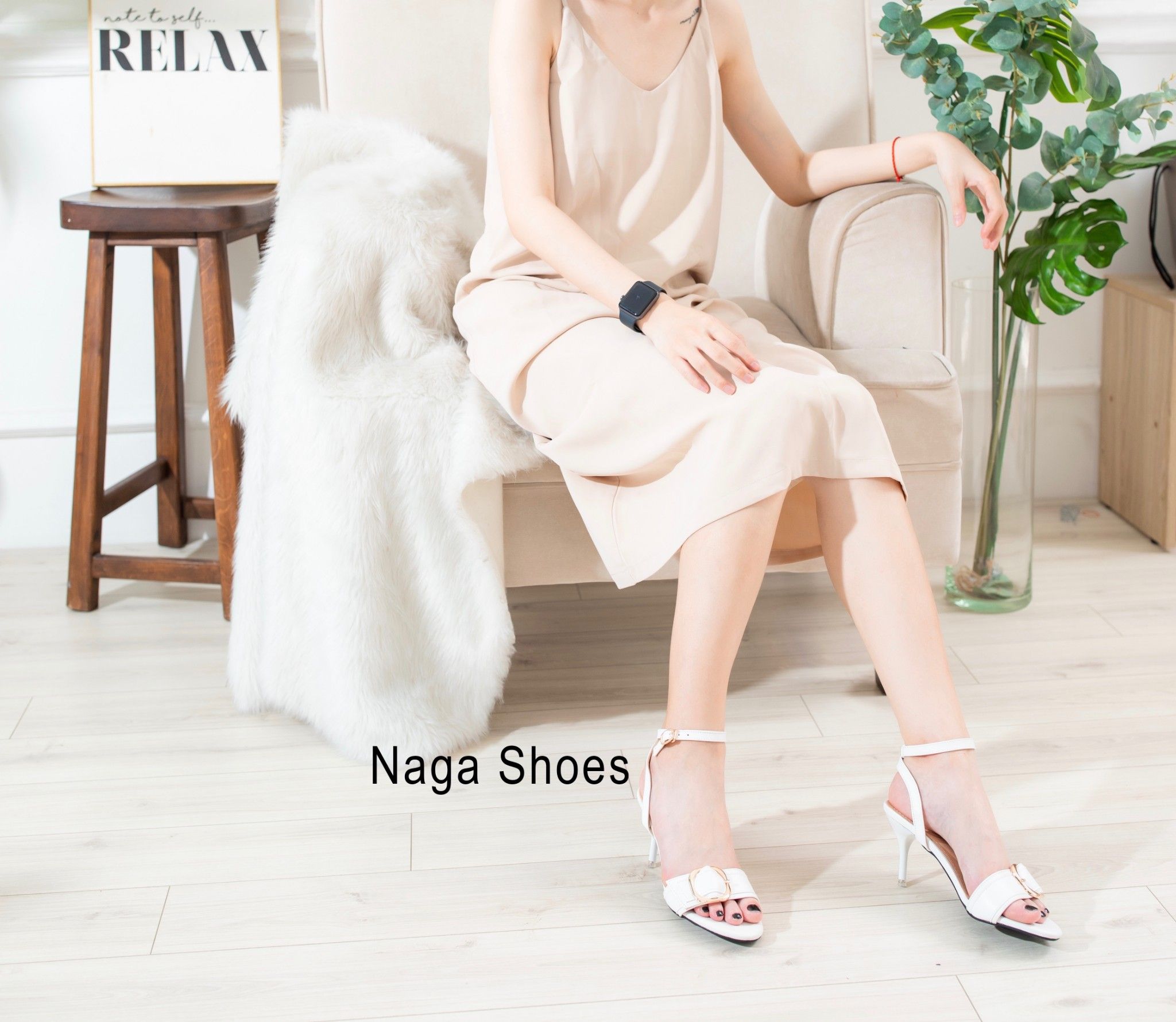 Giày Cao Gót Nagashoes Gót Nhọn Quai Khóa Ngang 5P NAC95