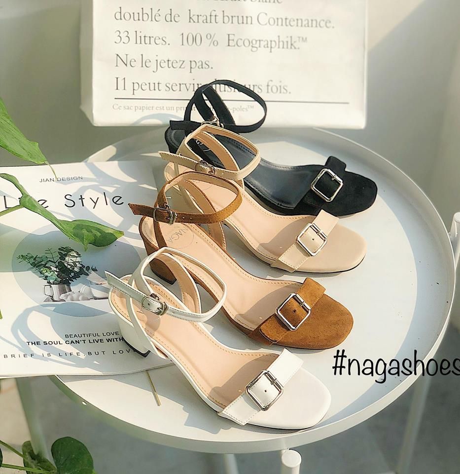 Giày Cao Gót Quai Ngang Khóa Nhỏ 5P NAC98